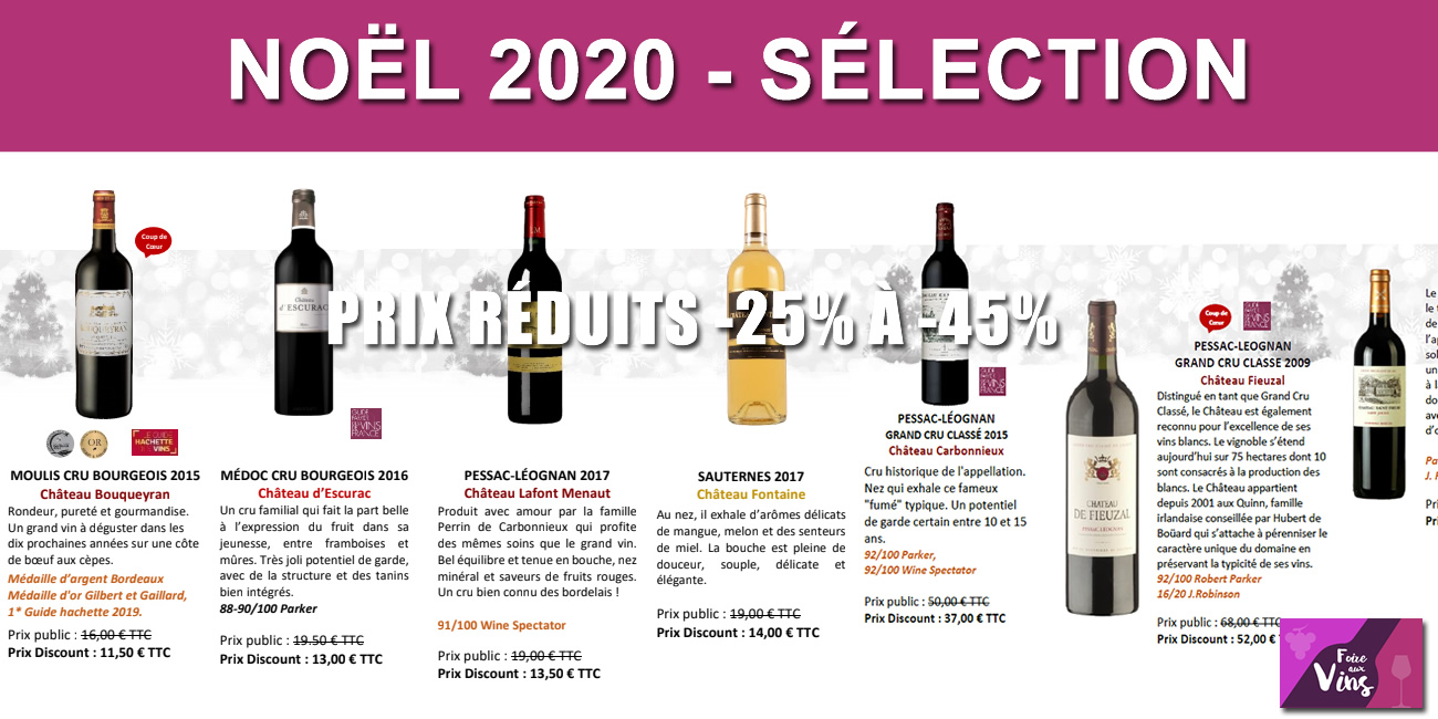 Noël 2020 : une sélection des meilleurs vins à prix réduits (-25% à -45%)