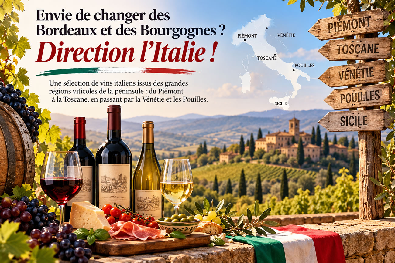 Vente flash Cavissima : cap sur l'Italie, avec des vins dès 12 € la bouteille ! Vente flash Cavissima : cap sur l'Italie, avec des vins dès 12 € la bouteille !